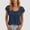 *Navy, variant on ClodeEU Women's Lace Cap Sleeve Blouse, Round Neck Pleated Casual Top Army Green,Women's Plus L