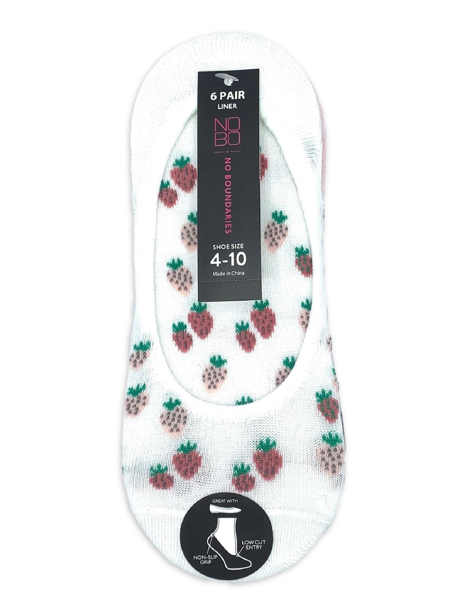 NOBO Women’s Fashion Low Liner Socks, 6-Pack, Size 4-10