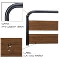thumbnail image 3 of Allewie Walnut King Size Heavy Duty Platform Metal Bed Frame with Wooden Headboard & Footboard and Under-Bed Storage, 3 of 7