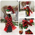 thumbnail image 4 of Tapa de botella a cuadros de Navidad cubierta de vino a cuadros reutilizable adorno de fiesta portátil (A) JShteea Libre de BPA, 4 of 7