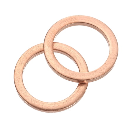 Uxcell M12 Flat Washer, 36 Pack Copper Ring Washer 18mm OD 1mm Thick Sealing Gasket Ring