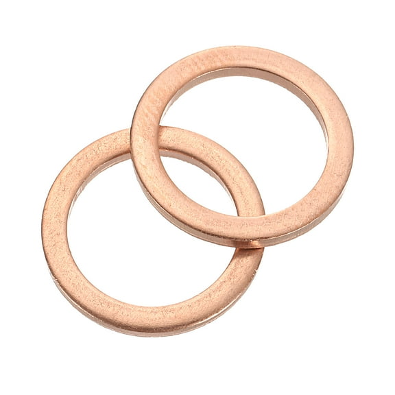 Uxcell M12 Flat Washer, 36 Pack Copper Ring Washer 18mm OD 1mm Thick Sealing Gasket Ring