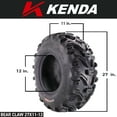 thumbnail image 3 of Kenda Bearclaw K299 - 27x9-12 Front & 27x11-12 Rear Tires for All Terrain (ATV), UTV, and Side by Side (SxS) Vehicles - 6-Ply - Bear Claw 27x9x12 Front & 27x11x12 with Kenda Keychain (4-Pack), 3 of 9