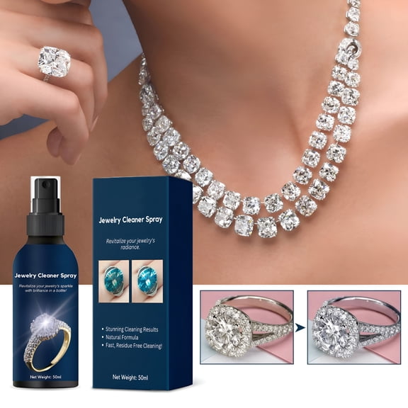 RAGUPEL Gentle Jewelry Cleaner Solution for Gold Diamonds Rings Pearls Cz Stones Safe Non-Toxic Travel Size with Dip Brush Removes Stains Restores Shine for Engagement Wedding Fashion Jewelry Gifts