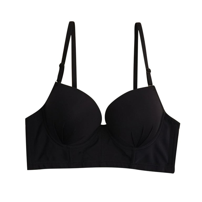 Sexy Strapless Underwear Without Steel Ring Bra Small Breasts Gathered  Beauty Back Girls Bra Bra (Black, A/32/70AB) at  Women's Clothing  store
