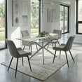 thumbnail image 3 of Cortesi Home Ellie Dining Chairs in Gray faux Leather, Set of 2, 3 of 10