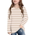 thumbnail image 2 of JYnXIANTI Little Girls Boys Long Sleeve Shirts Lightweight Round Neck Striped T Shirts Teens Loose Soft Tops Unisex Casual Clothes, 2 of 7