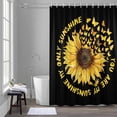 thumbnail image 5 of YOU ARE MY SUNSHINE Shower Curtain for Bathroom, Summer Sunflowers Golden Gradient Butterflies Waterproof Cloth Fabric Bathroom Accessories Set with 12 Rust Proof Plastic Hooks, 72"x96", 5 of 9