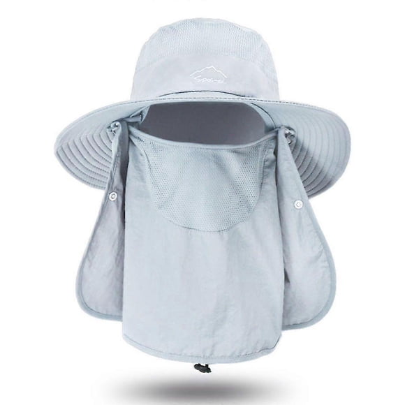 Summer Quick-drying Men Women Hat Outdoor Face Mask Wide Brim Bucket Hat Sun Protection Wide Brim Cap for Fishing Hunting