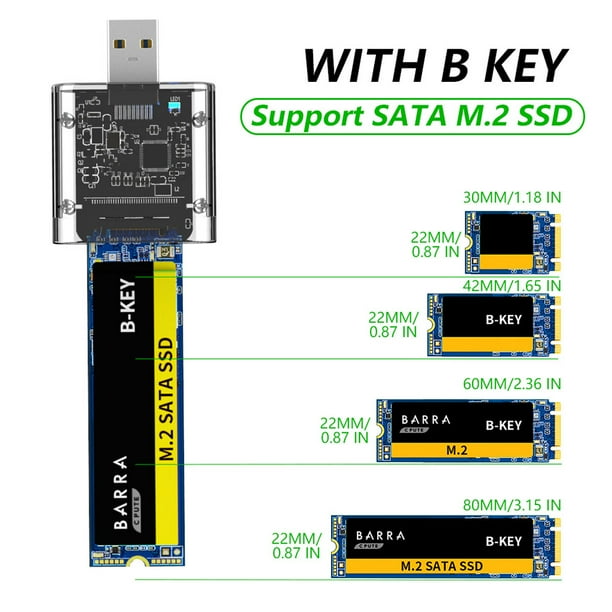 Coiry M2 SSD Boîtier SATA Châssis Gen 1 USB 3.0 Adaptateur Disque Boîte  pour SATA M.2 SSD NGFF 