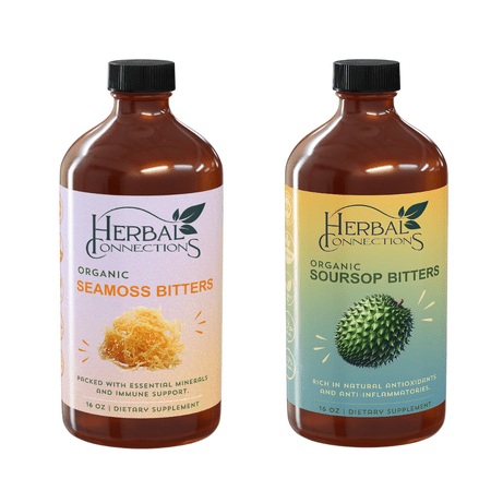 Organic Seamoss & Soursop Wellness Bundle - Natural Immune Booster & Digestive Health Support - 2 x 16 oz