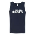 thumbnail image 2 of Mocha Joe's Coffee Stand Shop Logo | Mens Pop Culture Graphic Tank Top, Navy, X-Large, 2 of 4