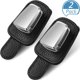 thumbnail image 1 of Paquete de 2 soportes para gafas de coche, universales, de cuero, con clip para tarjetas y billetes (negro), 1 of 5