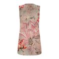 thumbnail image 4 of Wycnly Tank Tops for Women Lightweight Loose Fit Pleated Swing Tunic Tops Summer Floral Print Square Neck Sleeveless Shirts Fashion Blouses Pink XL, 4 of 5