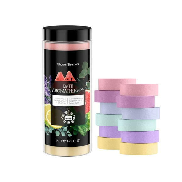 Aromatherapy Shower Steamers Gift Set - Natural Essential Oils for Relaxation - 12 Pack with 6 Scents