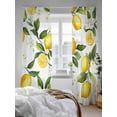 thumbnail image 3 of Summer Lemon Sheer Curtains 2 Panels Set Leaf Yellow Fruit Countryside Watercolor Flower Lihgt Filtering Rod Pocket Voile Drape, Semi Sheer Window Curtains for Bedroom Living Room, 52"x84", 3 of 5