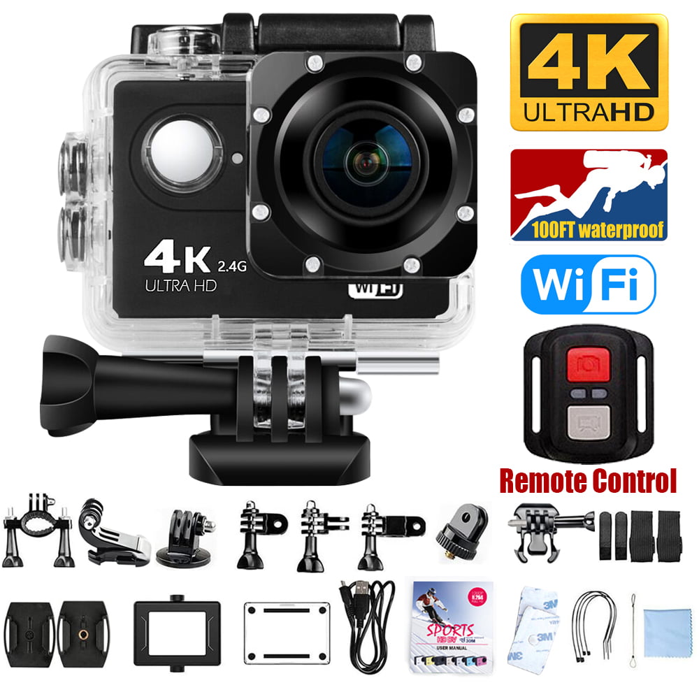 4K 2" Ultra HD 16MP Helm Action Camera Sports DV WiFi Cam 30m Waterproof Go Pro 