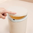 thumbnail image 4 of Btomtd Compact Desktop Round Garbage Bin for Home Office Desk for Living Room Bedroom Mini Size Trash Can Efficient Storage Garbage Can, Beige, 4 of 6
