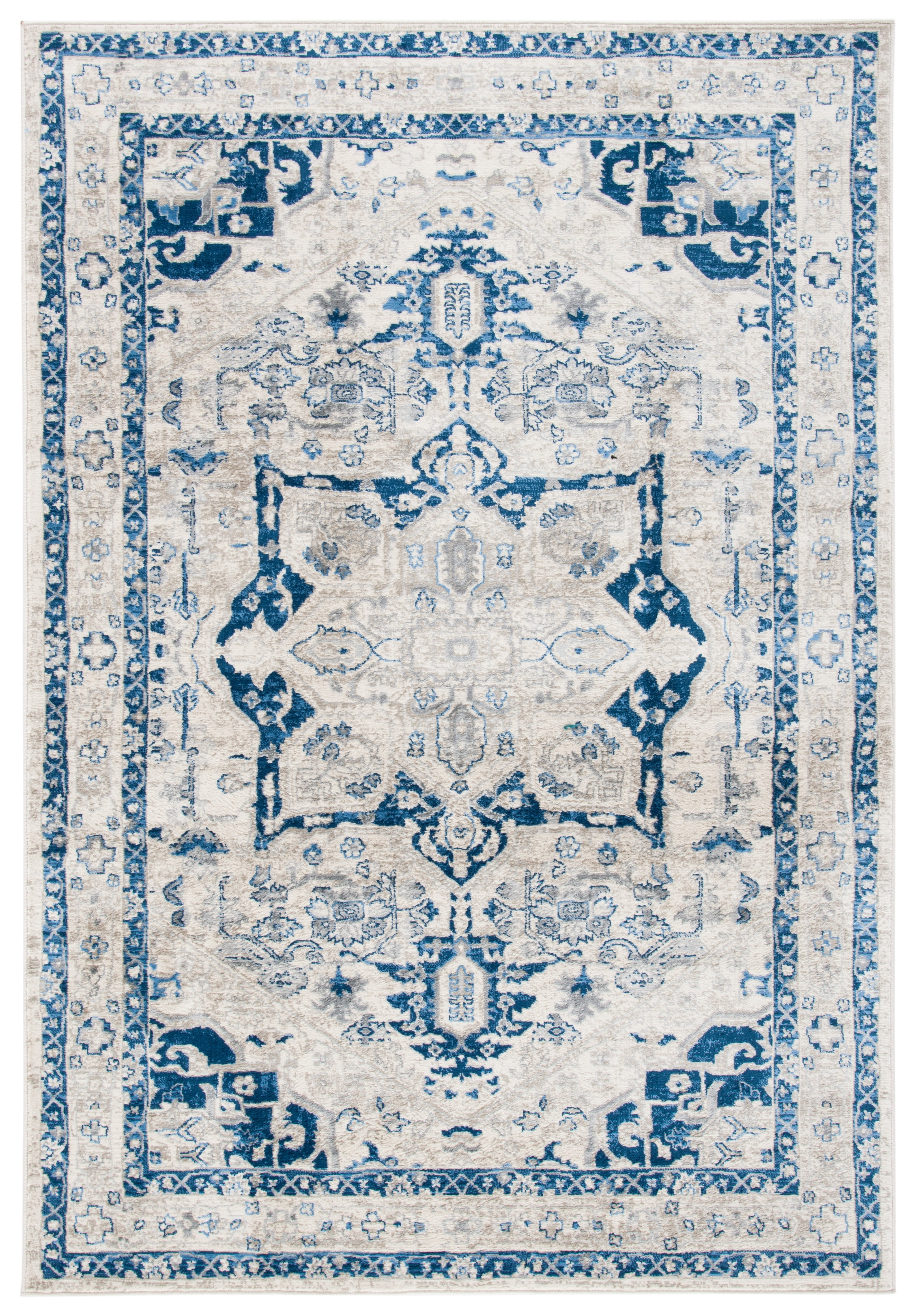 SAFAVIEH Brentwood Ezra Oriental Area Rug, Beige/Blue, 5'3" x 7'6"