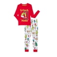 thumbnail image 3 of Dr. Seuss Grinch Unisex Kids Matching Family Pajamas Top and Pants Set, 2-Piece, Sizes 6-12, 3 of 6