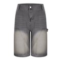thumbnail image 5 of DeHolifer Denim Shorts for Men Solid Color Elastic Waisted Zipper Straight Leg Summer Comfy Jeans Shorts Gray L, 5 of 6
