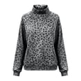 thumbnail image 5 of Trgacdwlo Womens Mockneck Sweatshirt Leopard Print Women Raglan Long Sleeve Shirt Fall Winter Streetwear Pullover Sweaters for Women with Pocket, 5 of 6