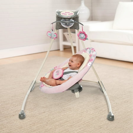 Ingenuity InLighten Cradling Plug-In Swing with LightBeams Mobile - Phoebe
