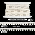 thumbnail image 2 of 5 Yards Pearl Fringe Trim 0.45" Wide Pearl Bead Tassel Fringe Lace Edge Trim Ribbon for Sewing Craft Embroidery Fringe Beads Ribbon for Bridal Dress Wedding Party Decoration White, 2 of 7