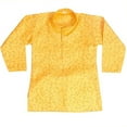 thumbnail image 2 of Chandrakala Kids 100% Cotton Kurta Pyjama Set for Boys Indian Traditional Party Wear Bollywood Style Wedding Dress, Yellow (KK103YEL1), 2 of 3