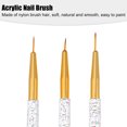 thumbnail image 2 of Unique Bargains Nail Art Brushes 3 Pcs Nail Design Tools Kit Nail Liner Brush Gold Tone Handle, 2 of 7