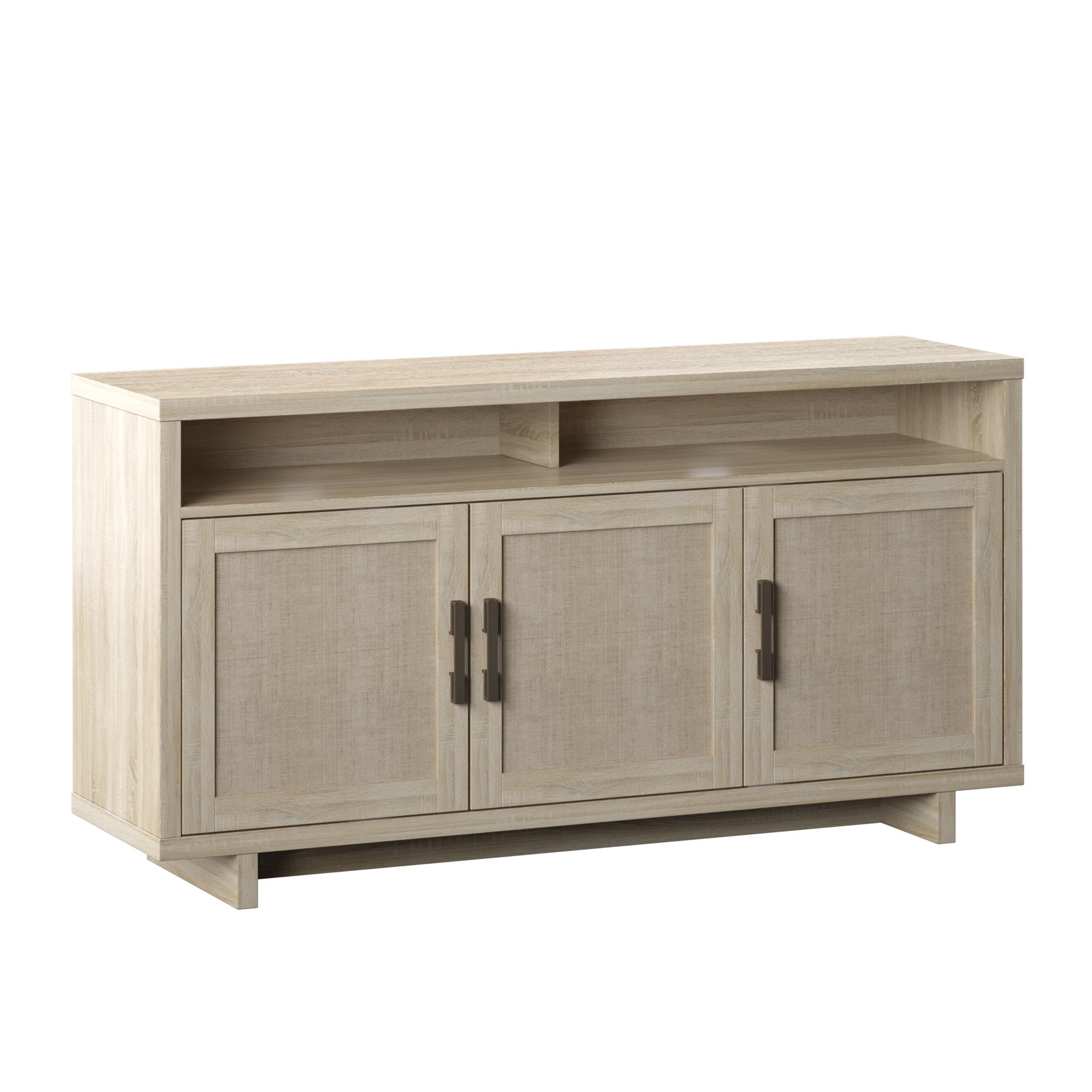 Twin Star Home TV Stand with Fabric Doors for TVs up to 60