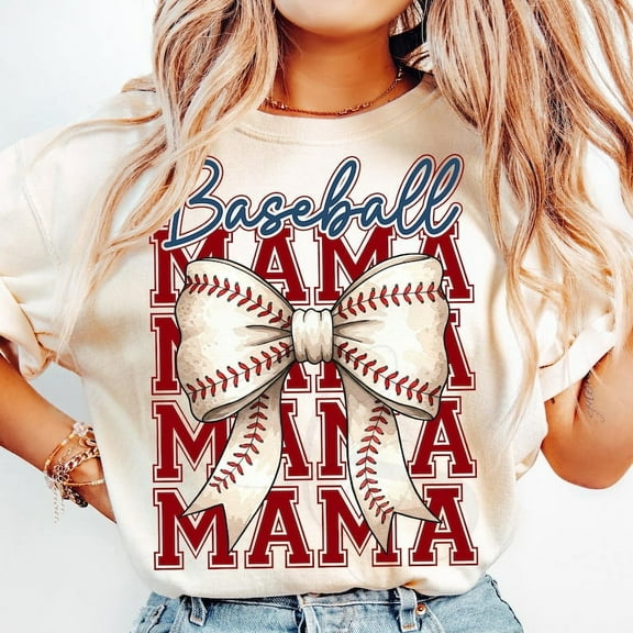 Baseball Mama T-Shirt, Coquette Bow Baseball Shirt, Game Day Baseball Tee, Cute Baseball Mom Shirt, Sports Fan Gift