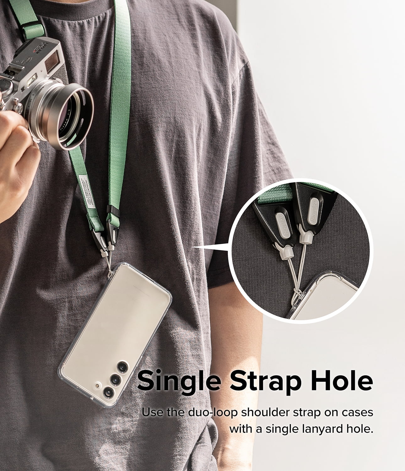 Ringke Shoulder Strap [Phone Lanyard] for Camera and Phone Strap, Designed For iPhone 17 Case Adjustable Sturdy Universal Crossbody Strap - Forest