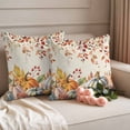 thumbnail image 2 of Orange Fall Outdoor Waterproof Pillow Covers, Thanksgiving Pumpkins Botanical Autumn Decorative Square Throw Pillowcase Sofa Cushion Sham for Patio/Couch/Chair, 18"x18" 2 Pack, 2 of 8