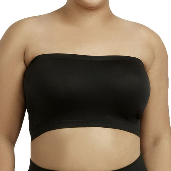 LAVRA Plus Size Soutien-Gorge Bustier Sans Coutures pour Femmes Stretch Sport Bandeau-One Size-Black