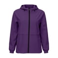 thumbnail image 4 of Zynoxe Womens Rain Jacket Lightweight Waterproof Packable Raincoat with Adjustable Hood Outdoor Travel Windbreaker Purple S, 4 of 8