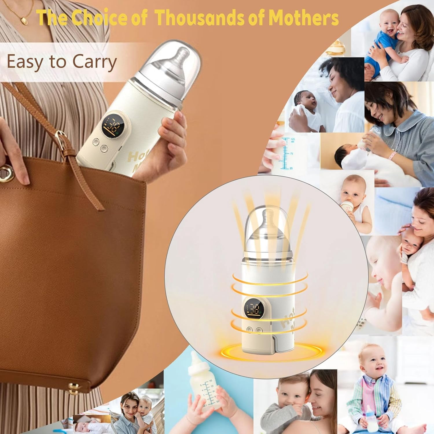Baby Bottle Warmer, 12-in-1 Fast Milk Warmer W/ Appointment &Timer, 24H Accurate Temperature Control and Auto Shut off, Baby Food Heater w/ LCD Display & BPA-Free, Dual Bottle Design for All Bottles