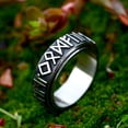 thumbnail image 4 of Geometric Alloy Ring Ancient Silver Electroplated Finish European Viking Fashion Ring Statement Ring for Men and Women Retro Accessory Geometric Jewelry, 4 of 6