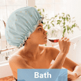 thumbnail image 5 of Shower Caps, 3 PACK Bath Cap for Women Waterproof & Double Layered Shower Cap (Multi-colored), 5 of 5