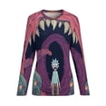 thumbnail image 6 of Rick And Morty Women’s Pajama Top 3D Digital Print Sleepwear Trendy Crewneck Pullovers Long Sleeve Shirts S, 6 of 8