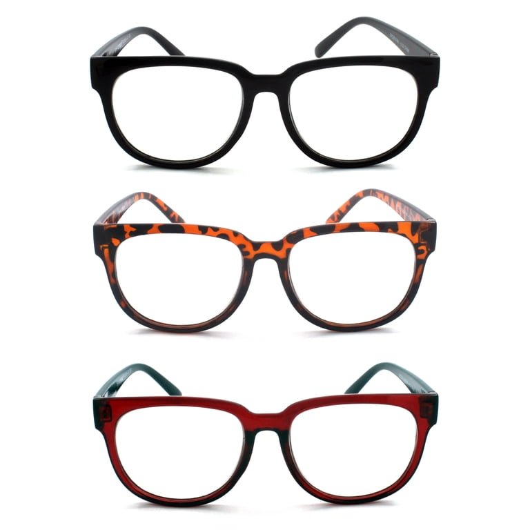 Stylish Tortoise and Black Reading Glasses Set. +2.0 Amazon.com: SIGVAN 3 Pack Reading Glasses Spring Hinge  main image 3