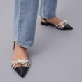 thumbnail image 4 of XYD Women Elegant Pearl Closed Pointy Toe Flats Buckled Strap Shopping Date Daily Sandal Shoes Size 12 Black, 4 of 4