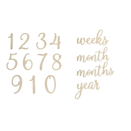 UPC: 0698904740964 | Pearhead Wooden Milestone Numbers & Words  Baby Announcement Cards  Milestone Marker Keepsakes  Pregnancy Milestone Markers  Wooden Photo Props for Pregnancy and Baby