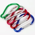 thumbnail image 3 of 5 Pcs Outdoors Camp Aluminum Alloy Clip Hook Carabiner Blue Silver Tone Red 4", 3 of 7