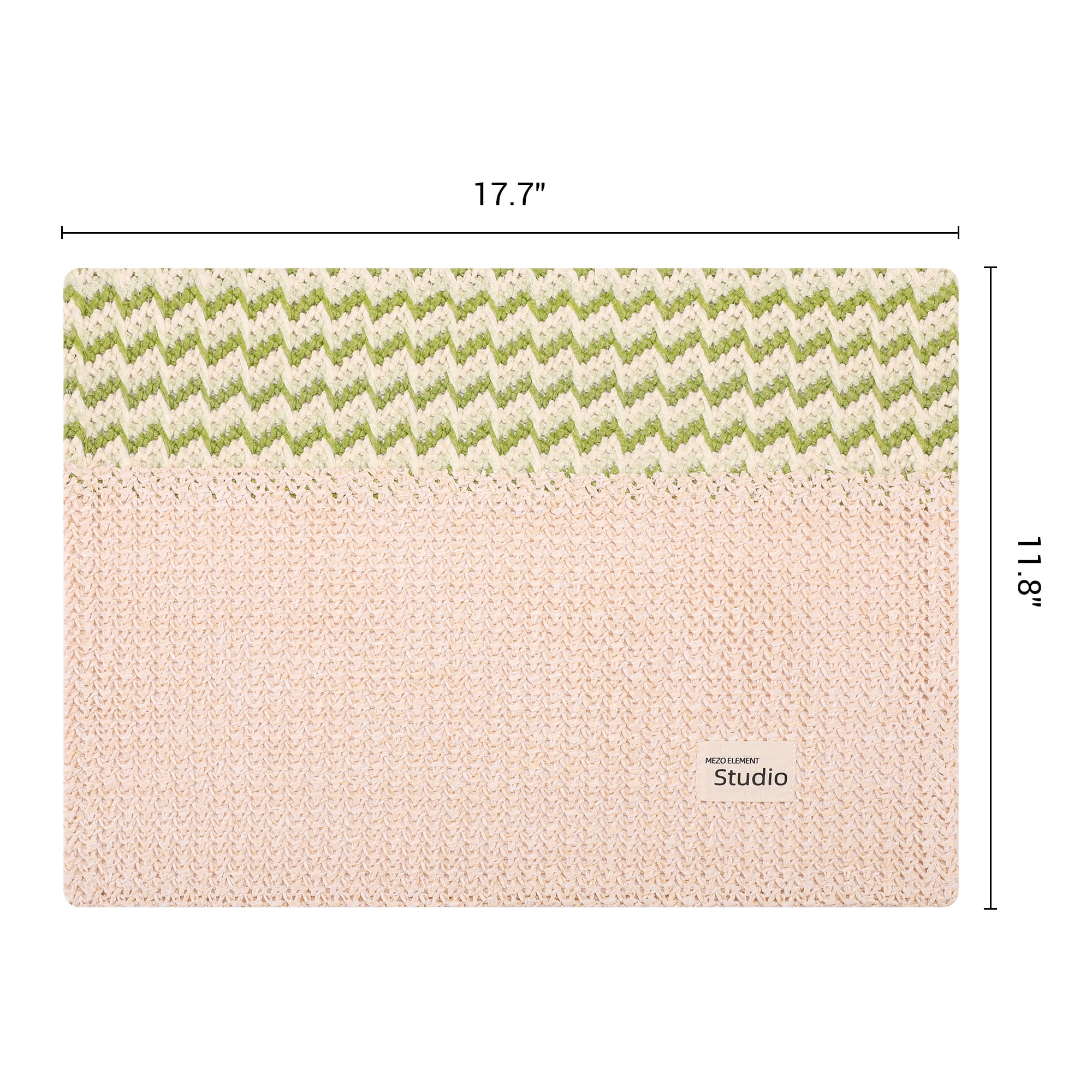 Unique Bargains Polyester Rectangular Placemats 4pcs Beige 17.7"x11.8"