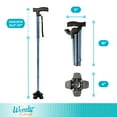 thumbnail image 5 of Stander Wonder Cane, Foldable Walking Cane for Stability, Collapsible Free-Standing Walking Stick with Adjustable Handle, Lightweight Quad Cane for Men, Women, Seniors and Elderly, Cobalt Blue, 5 of 6
