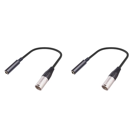 2X XLR Male to 1/4 Inch Female Cable 3 Pin Male to 6.35mm Socket Audio Cord XLR Male to 6.35mm Microphone Audio Cable