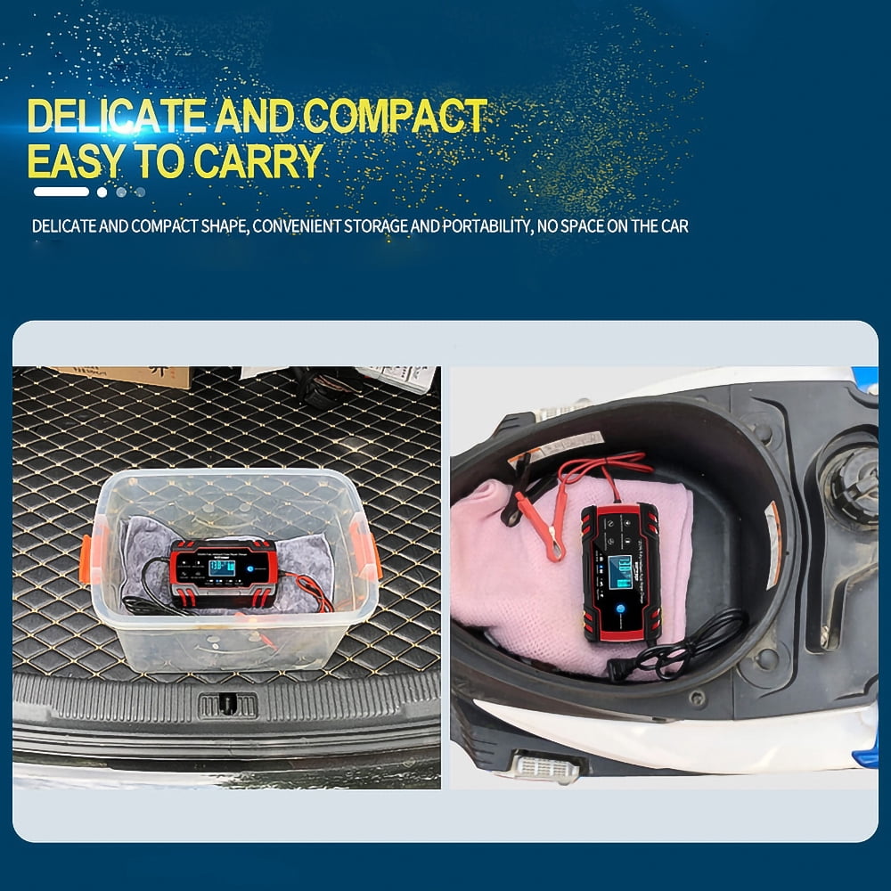 MDHAND 12V/8A Smart Battery Charger, Automatic Trickle Charger Maintainer Desulfator with LCD Display, Temperature Compensation for Car Truck Boat SUV Lead Acid Battery