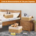 thumbnail image 4 of Juego de Cestas de Almacenaje, 3 Piezas Canastas Organizadoras con tapa, Cestas de tejidas a mano para almacenamiento para Diseño Higiénico y Decorativo para Hogar, Dormitorio y Baño(Beige), 4 of 7