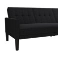 DHP Hudson Small Space Sectional Sofa Futon, Dark Gray Linen